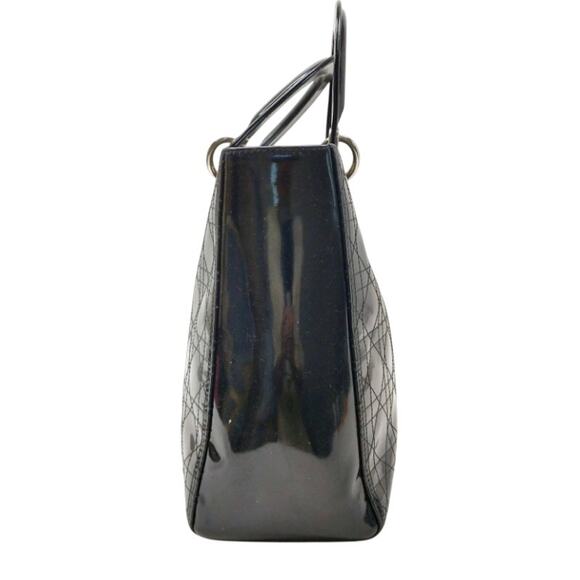 Christian Dior Black Patent Cannage Calfskin Large Lady Dior Bag EUC - Picture 9 of 9